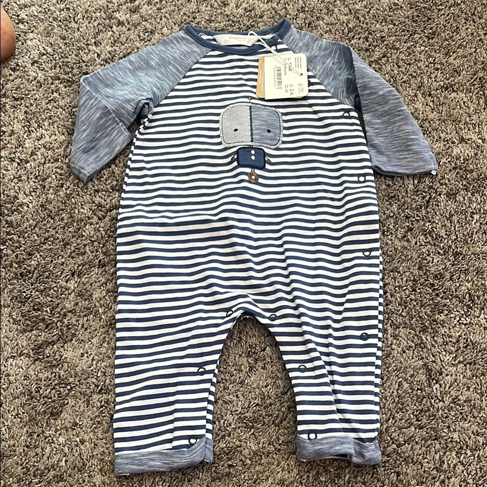 Blue Striped Kids One Piece